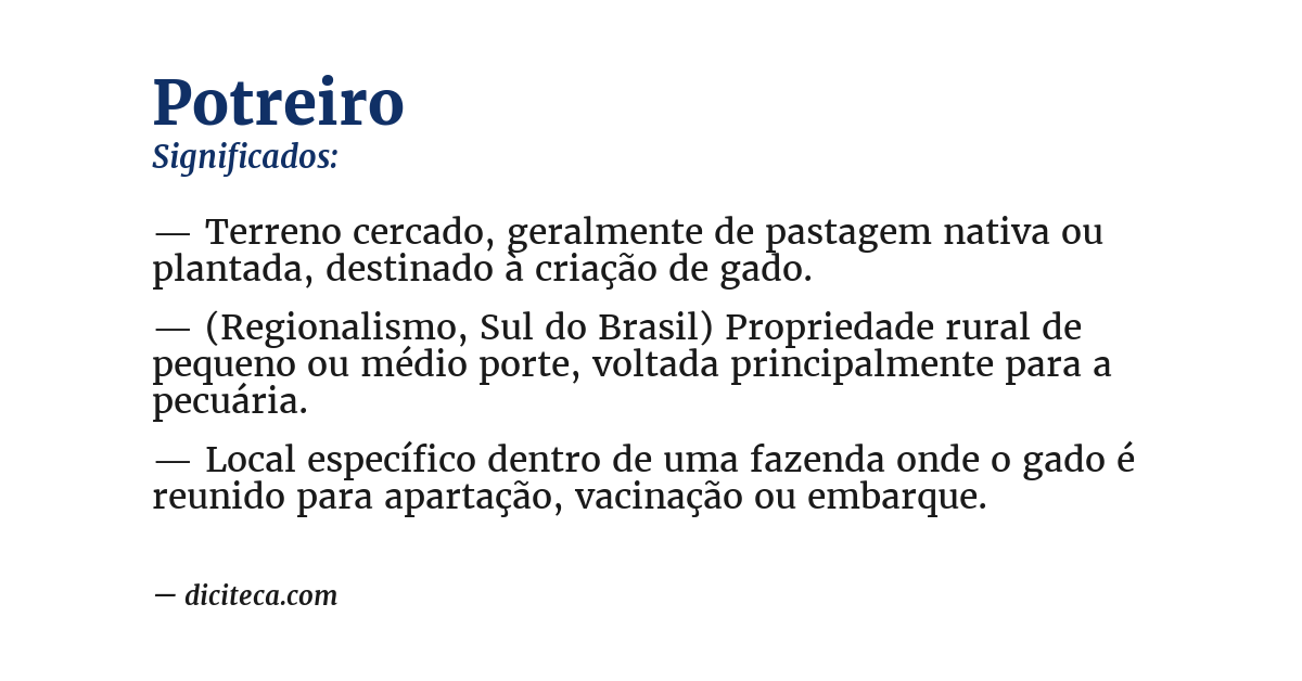 Significado de potreiro