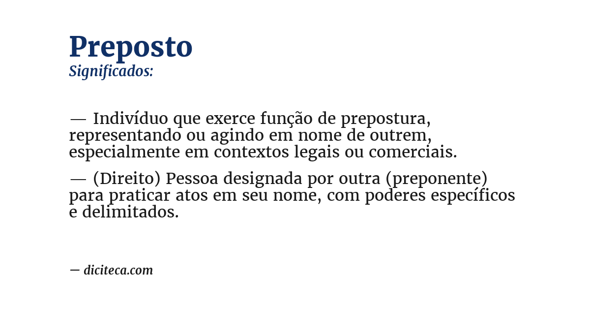 Significado de preposto