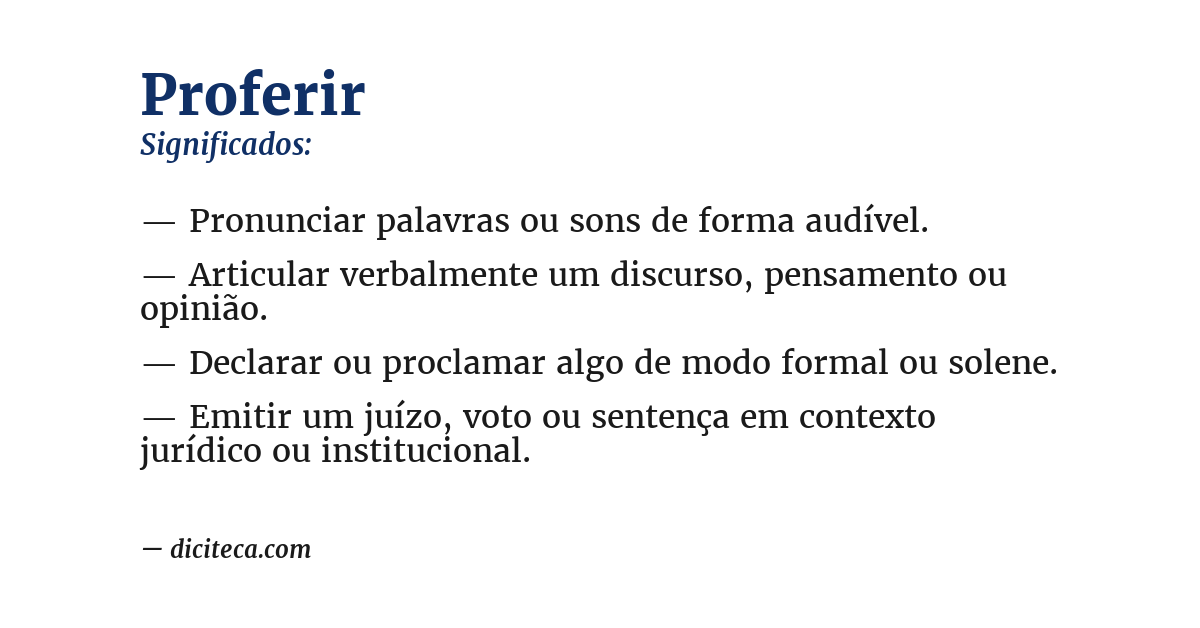 Significado de proferir