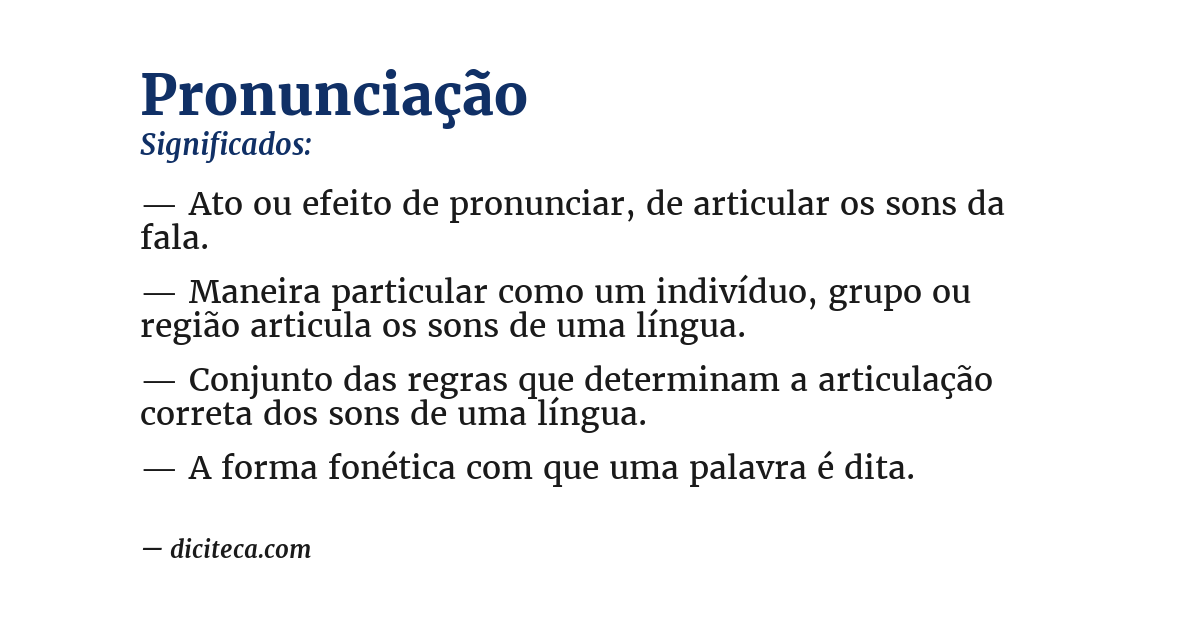Significado de pronunciação
