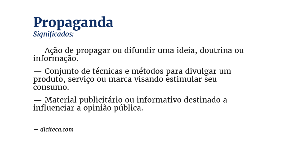 Significado de propaganda