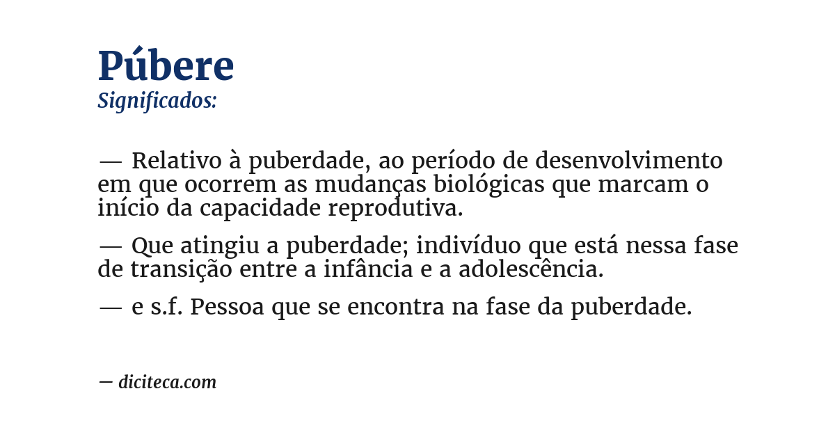 Significado de púbere