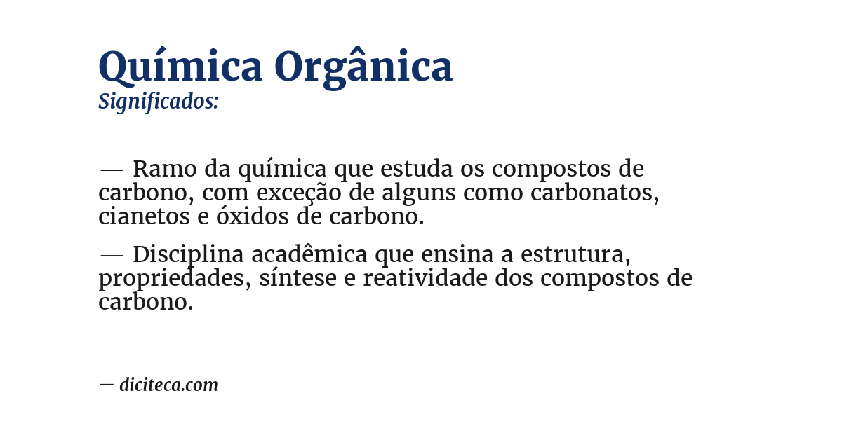 Significado de química orgânica