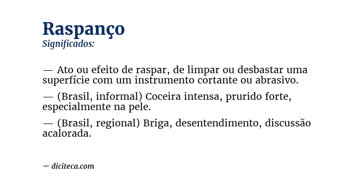 Significado de raspanço