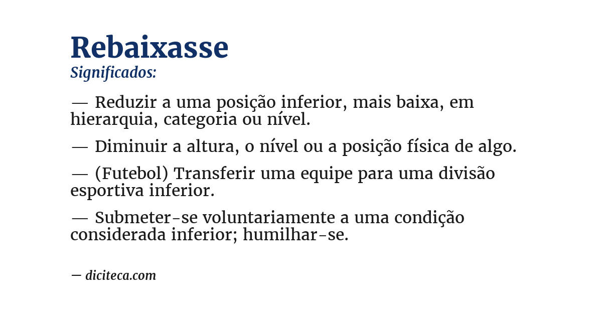 Significado de rebaixasse