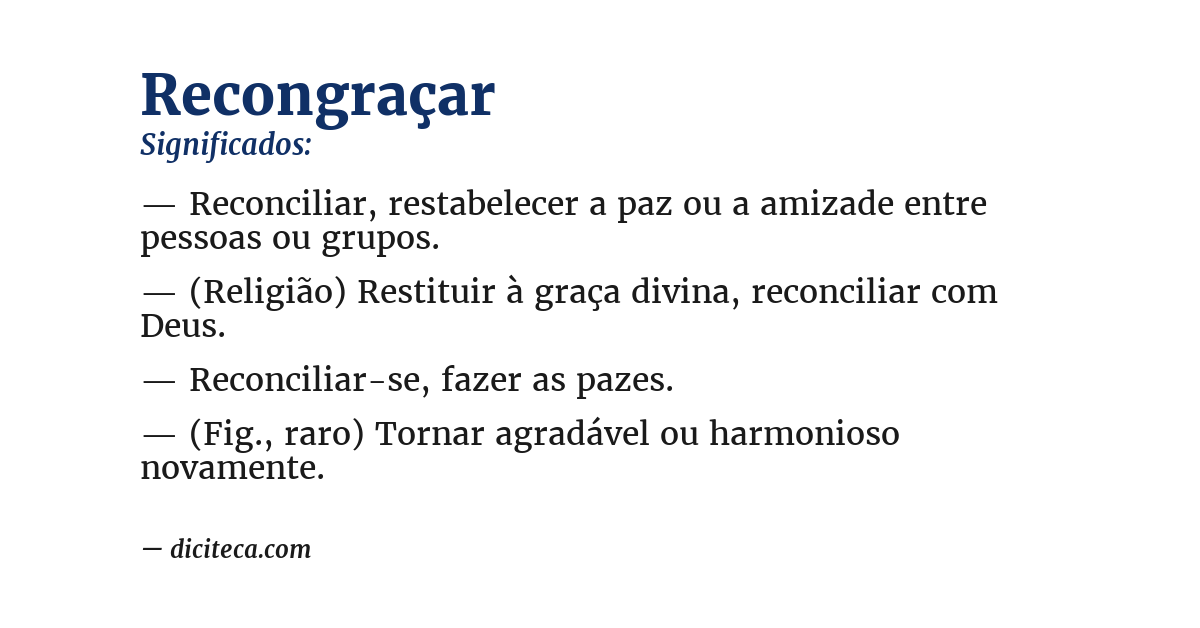 Significado de recongraçar