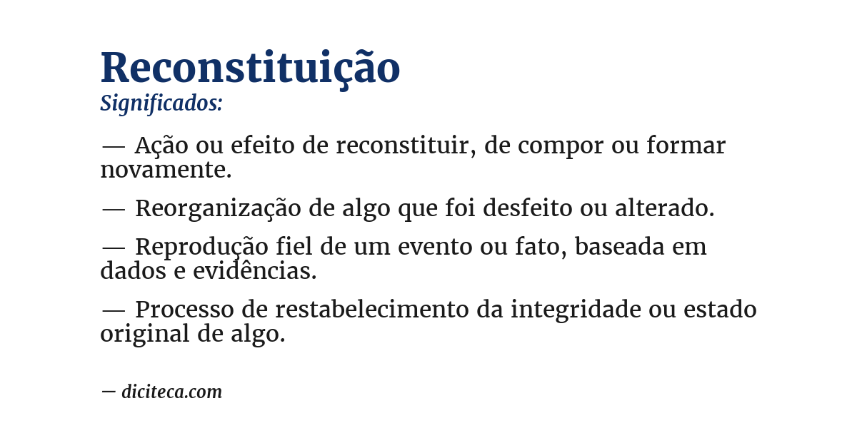 Significado de reconstituição