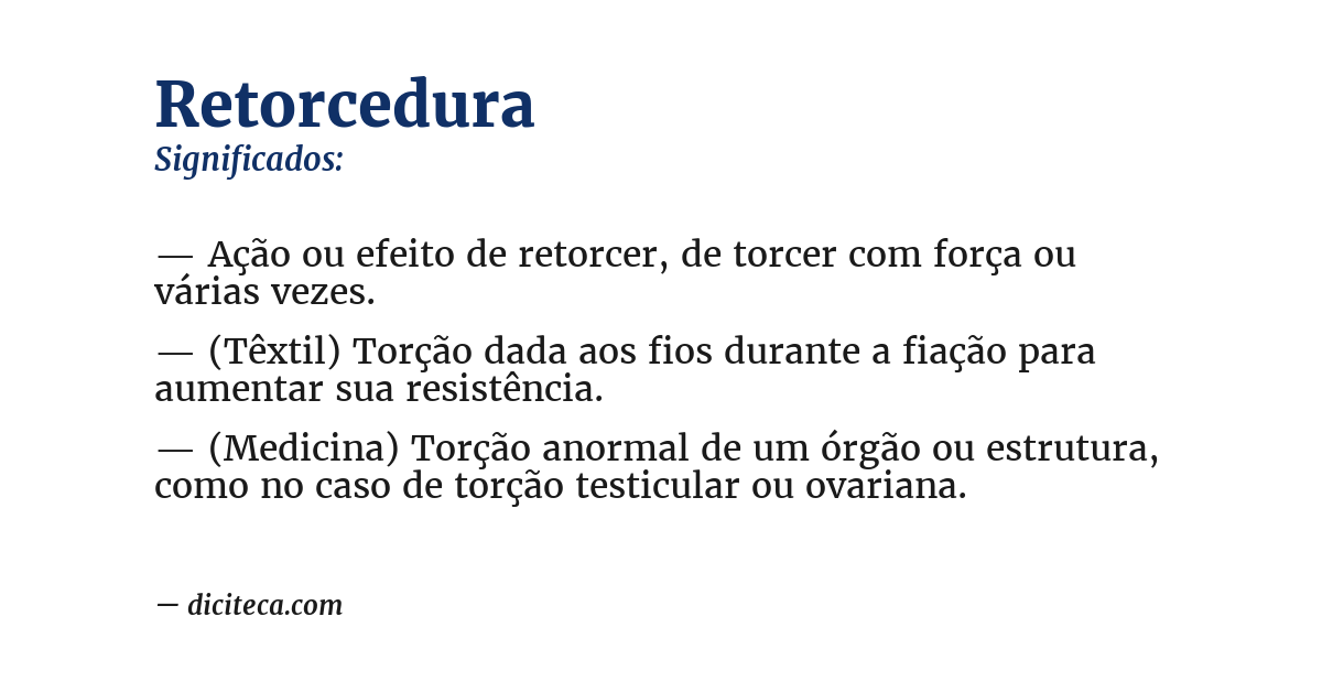 Significado de retorcedura