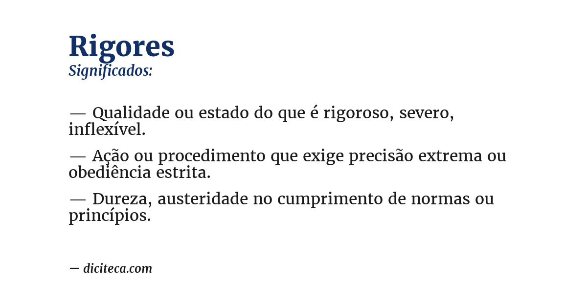 Significado de rigores