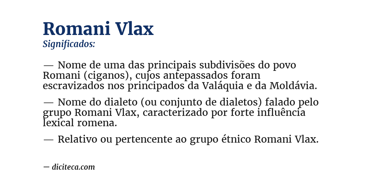 Significado de romani vlax