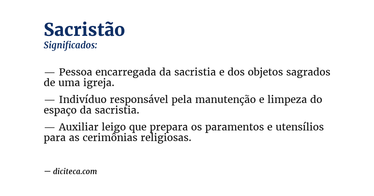 Significado de sacristão