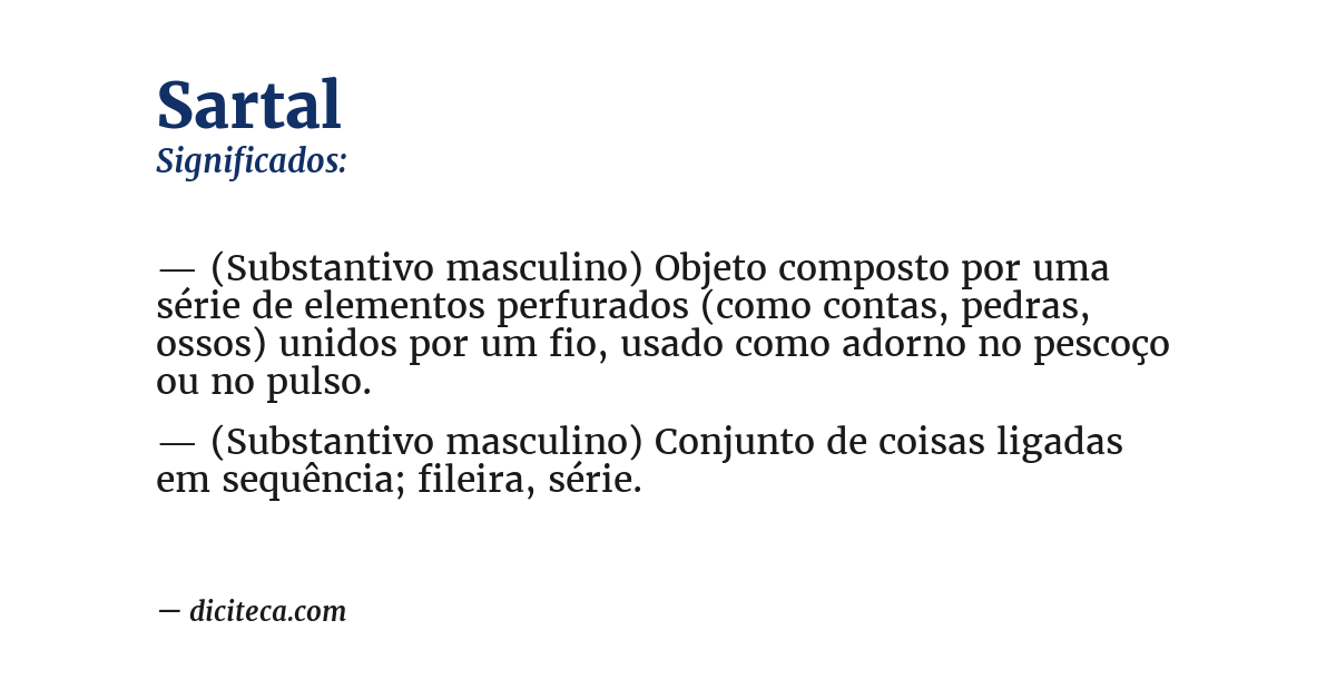 Significado de sartal
