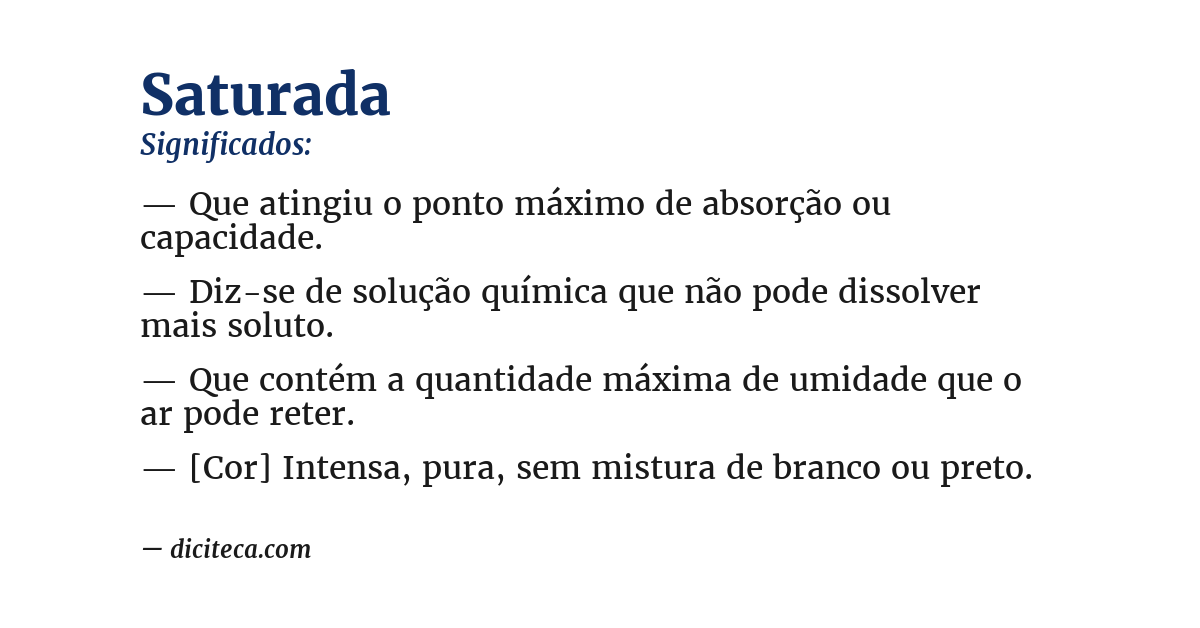 Significado de saturada