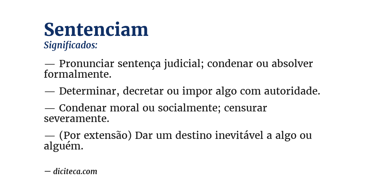 Significado de sentenciam
