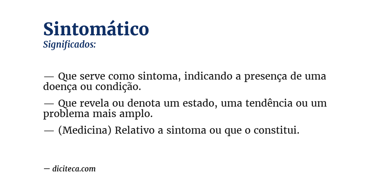 Significado de sintomático