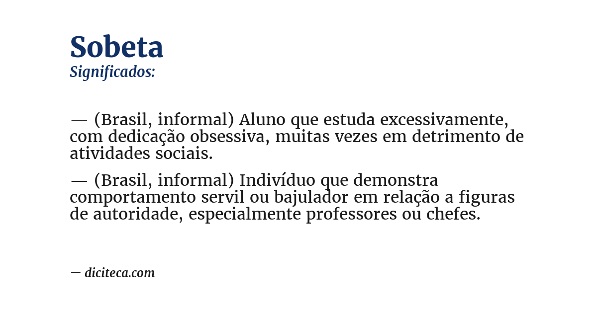 Significado de sobeta