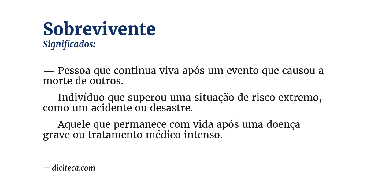 Significado de sobrevivente