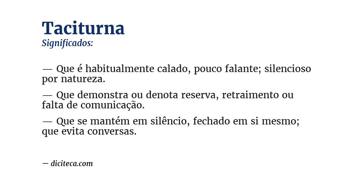 Significado de taciturna