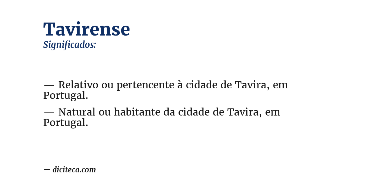 Significado de tavirense