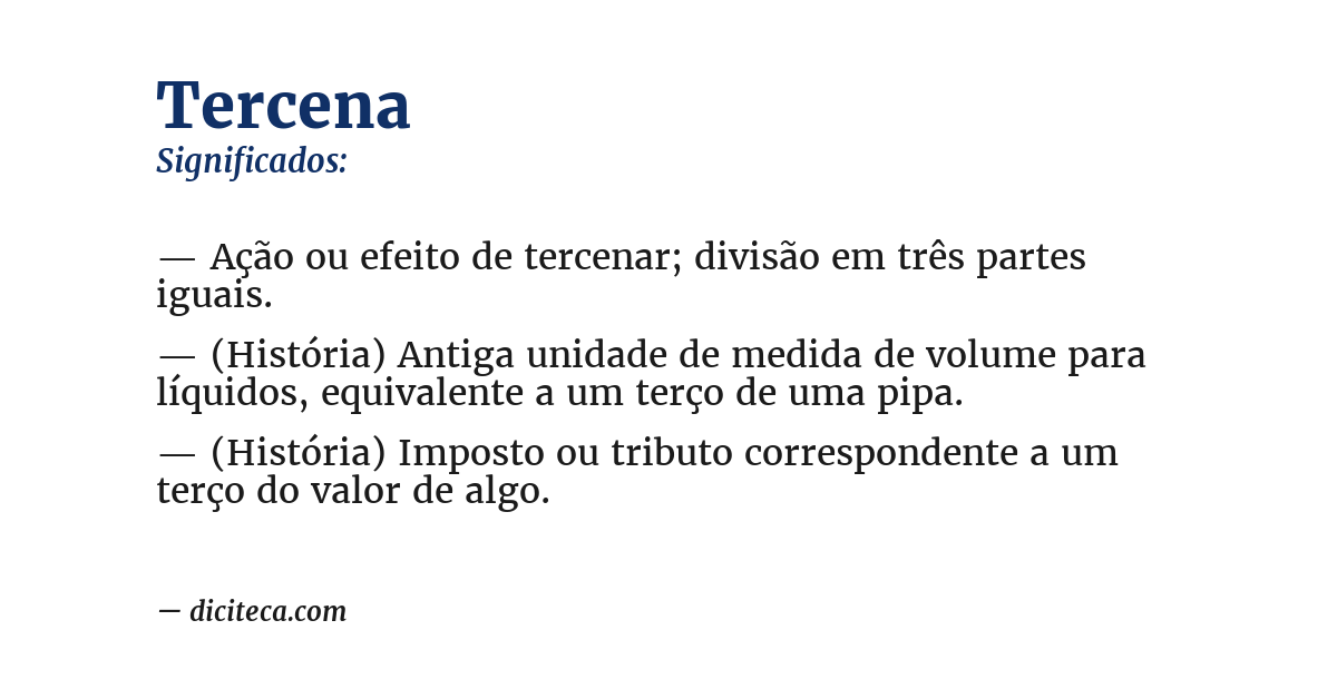 Significado de tercena