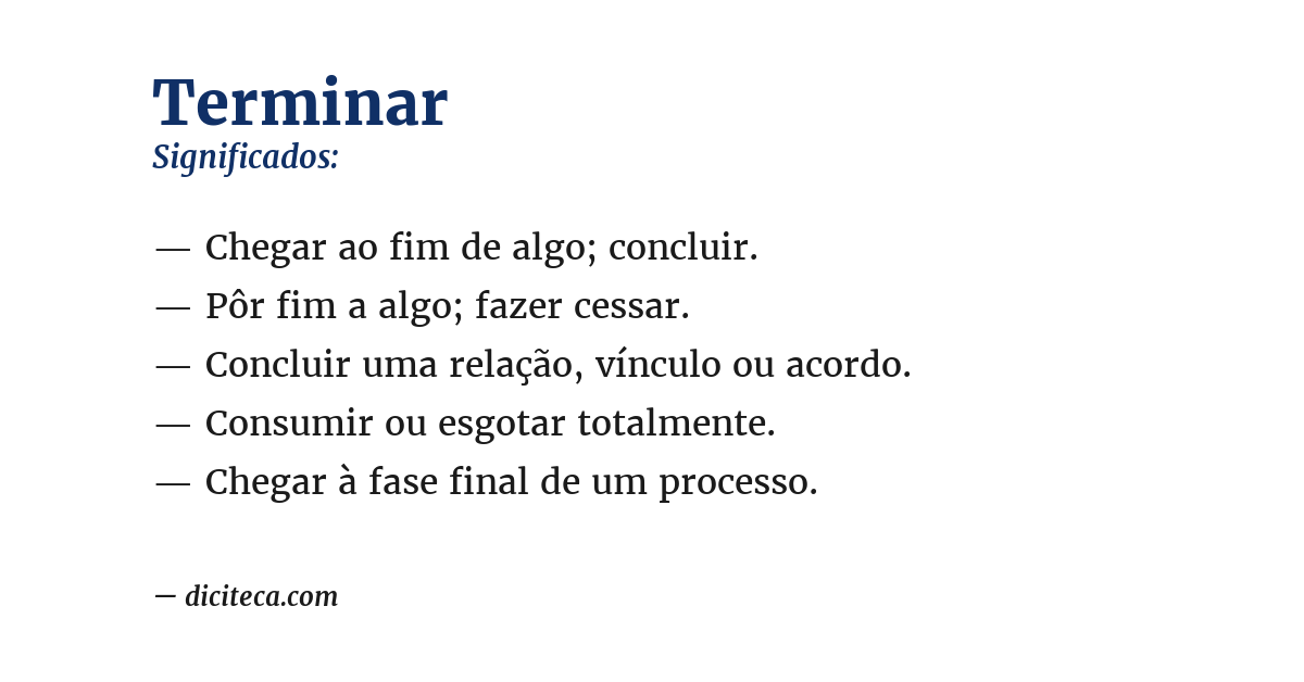 Significado de terminar