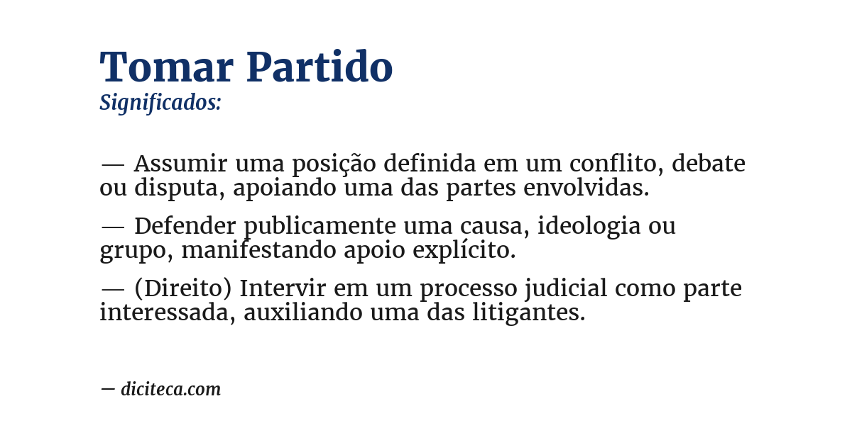 Significado de tomar partido