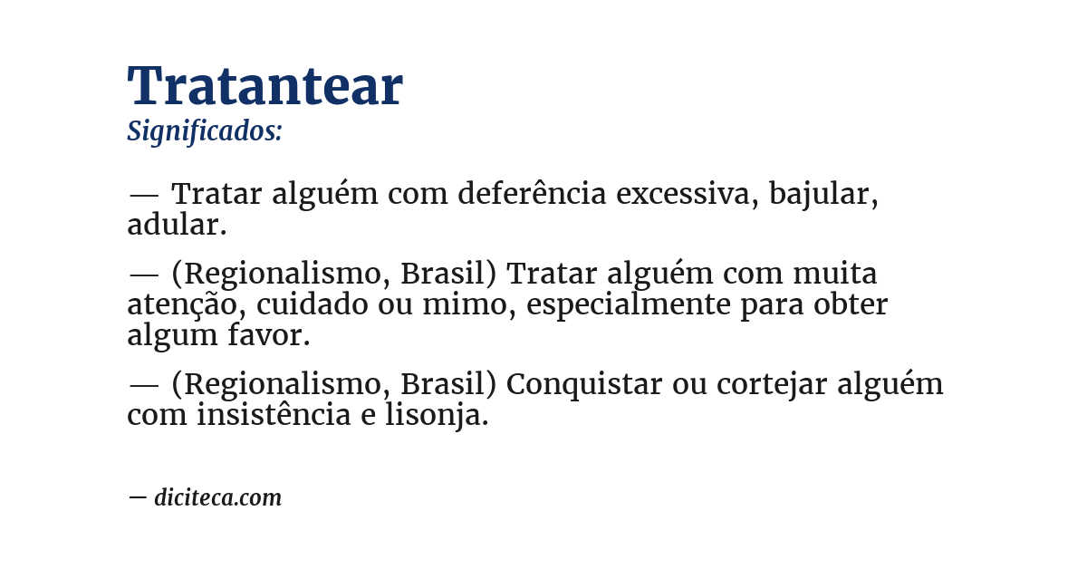 Significado de tratantear