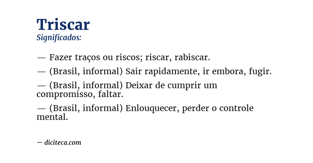 Significado de triscar