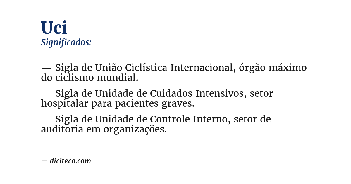Significado de uci
