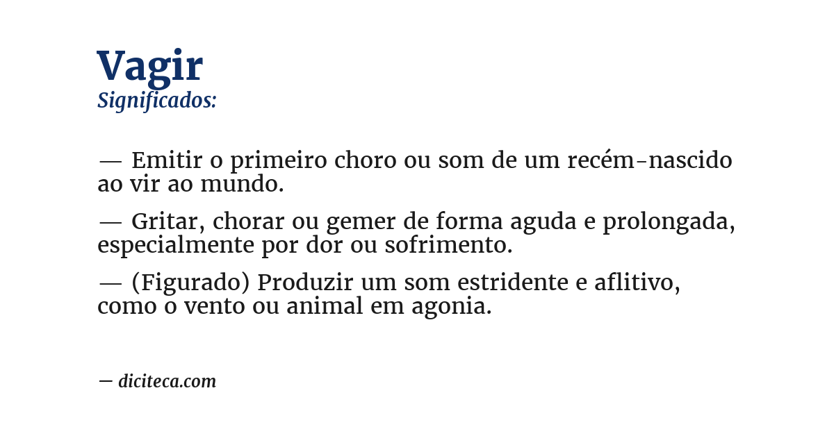 Significado de vagir