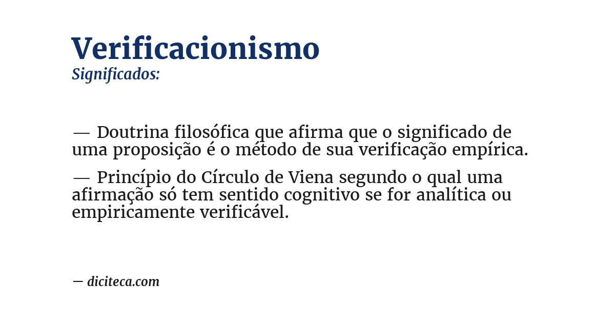 Significado de verificacionismo