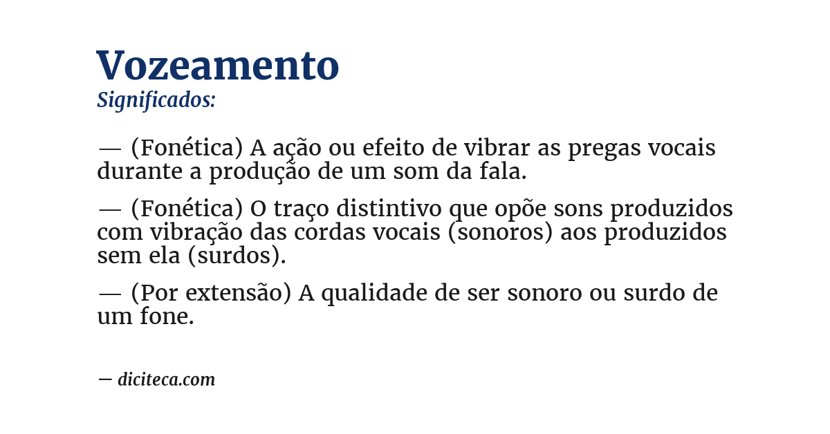 Significado de vozeamento