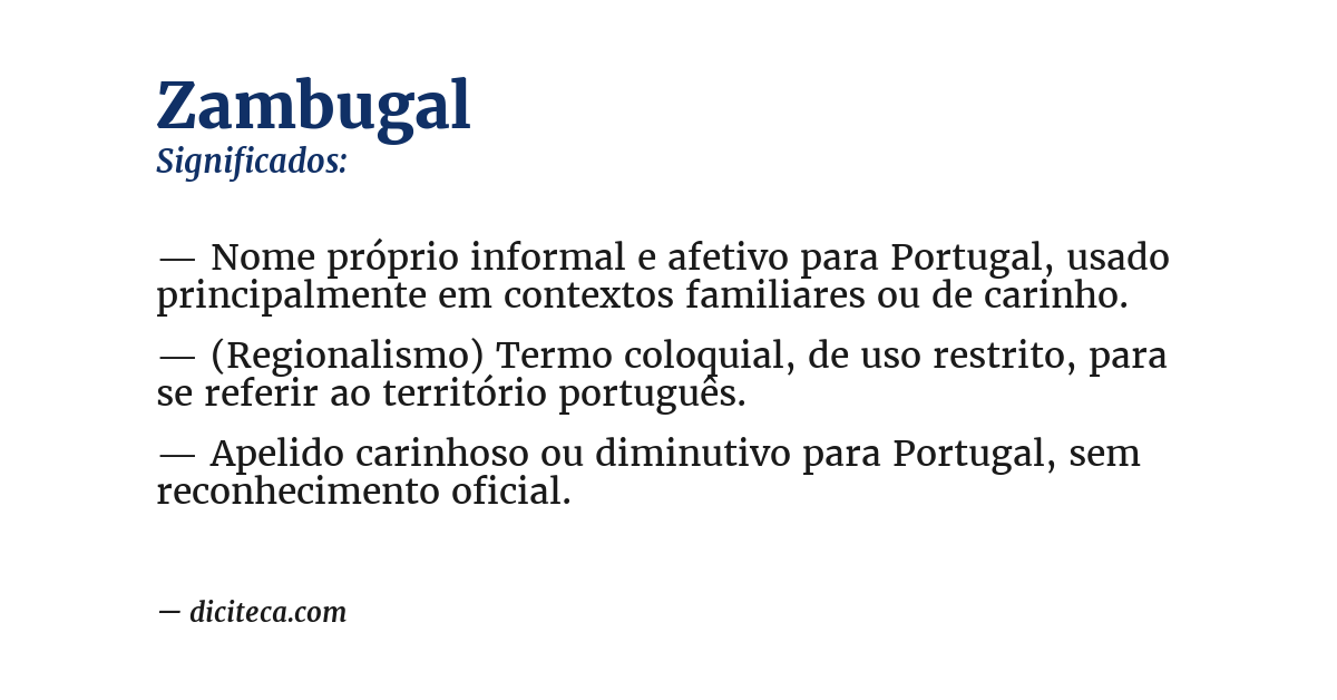 Significado de zambugal