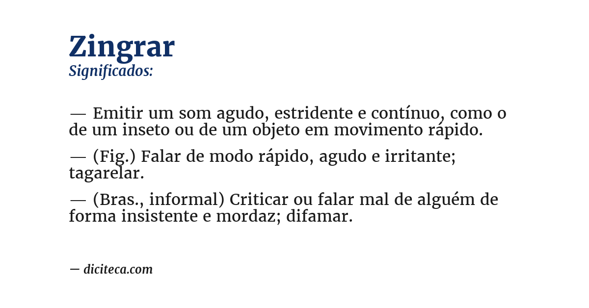 Significado de zingrar