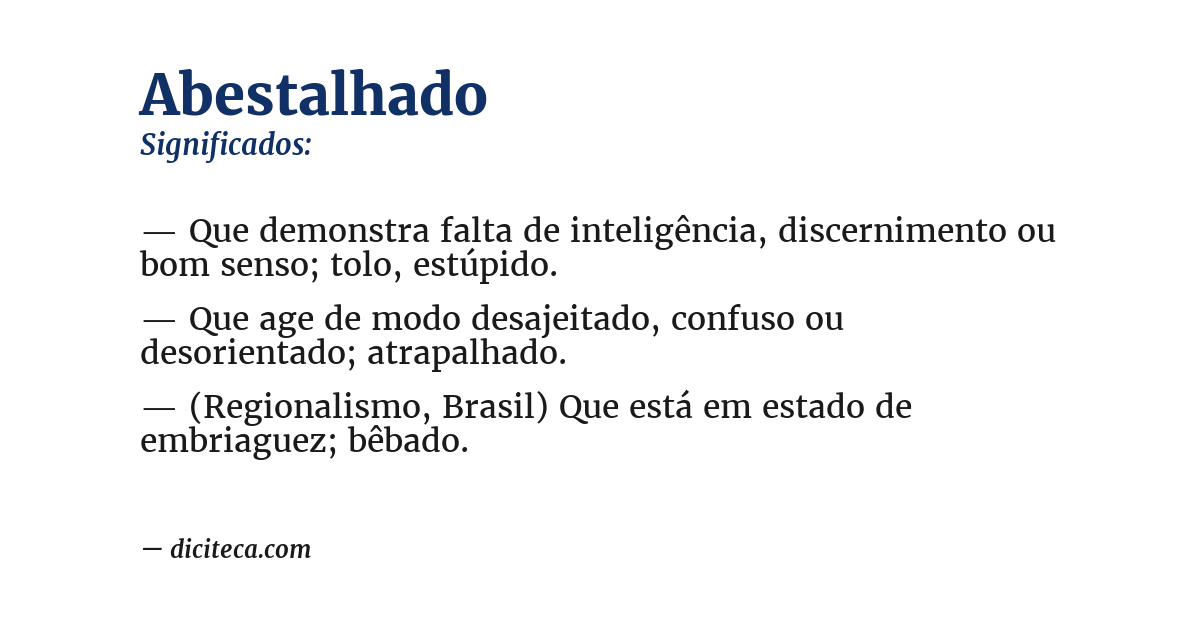 Significado de abestalhado