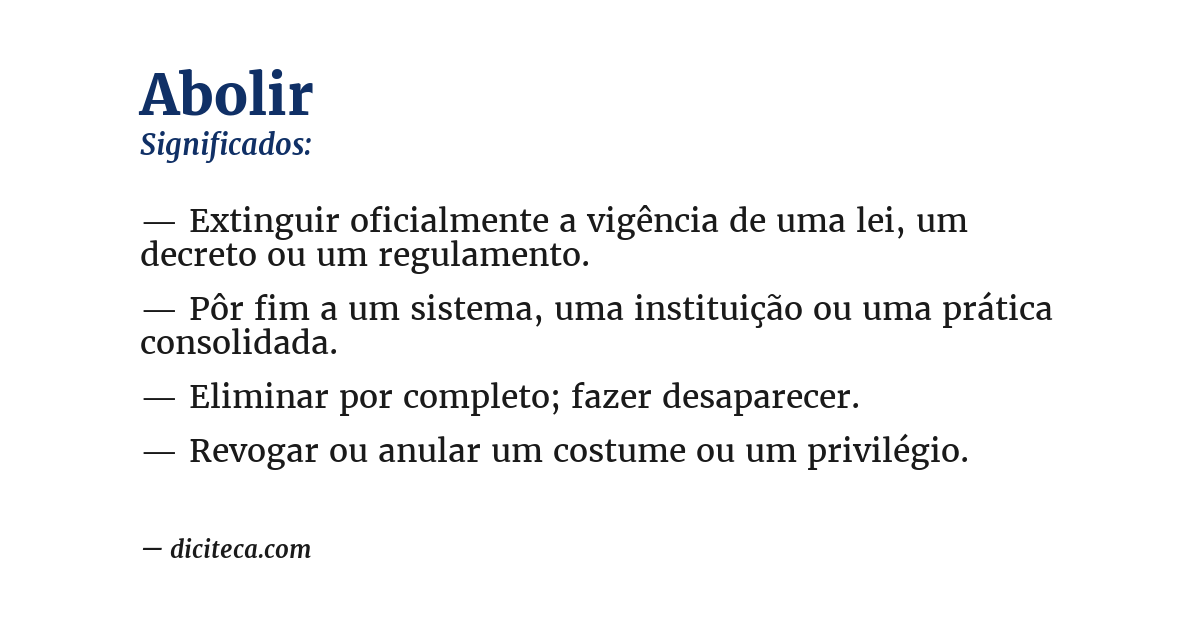 Significado de abolir