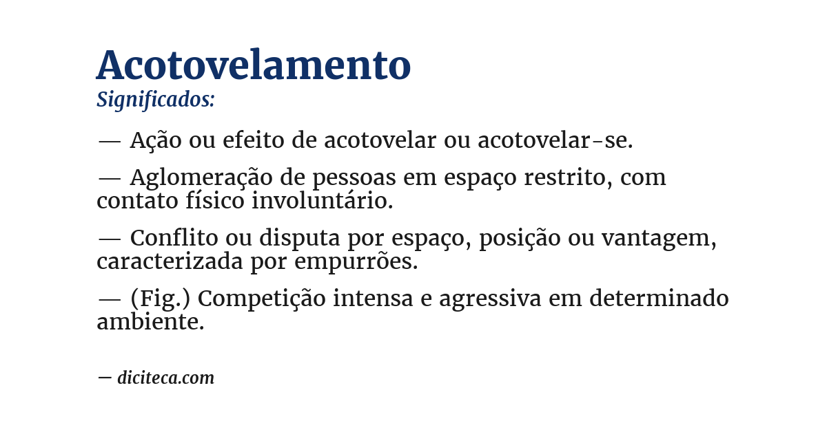 Significado de acotovelamento