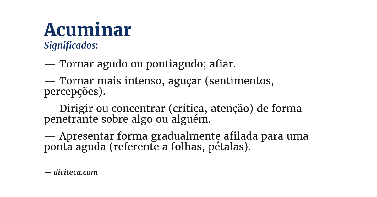 Significado de acuminar