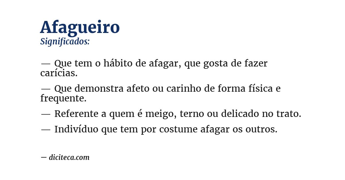 Significado de afagueiro