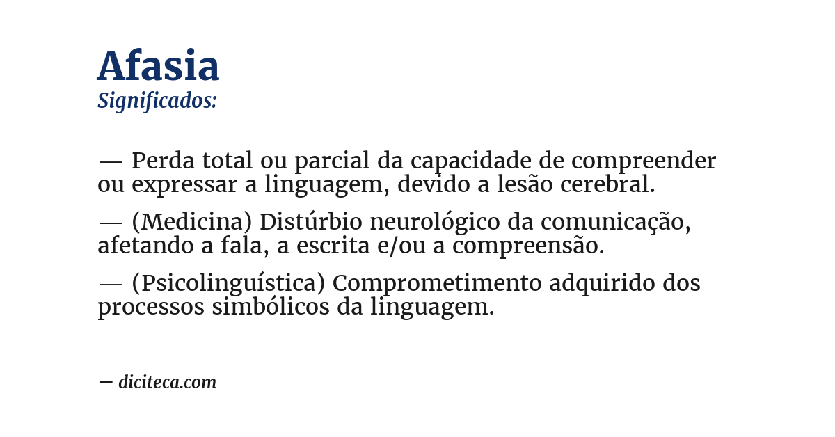 Significado de afasia