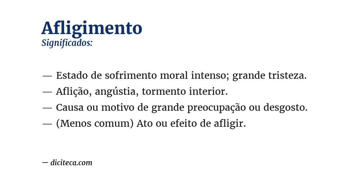 Significado de afligimento
