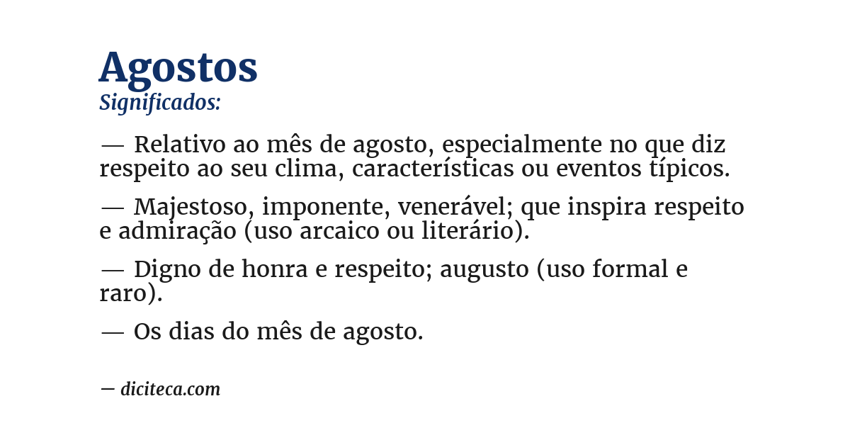 Significado de agostos