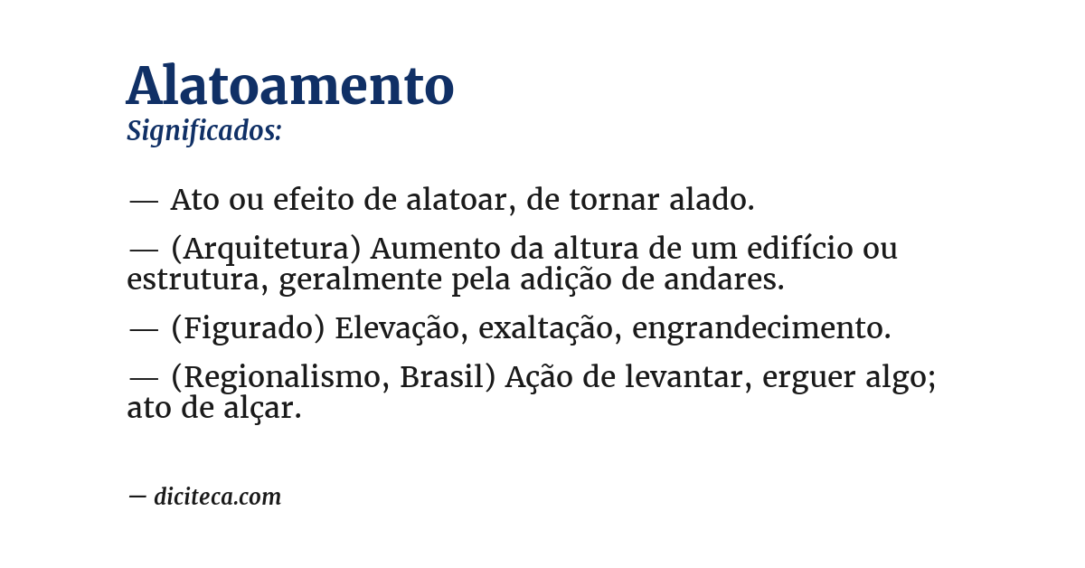 Significado de alatoamento