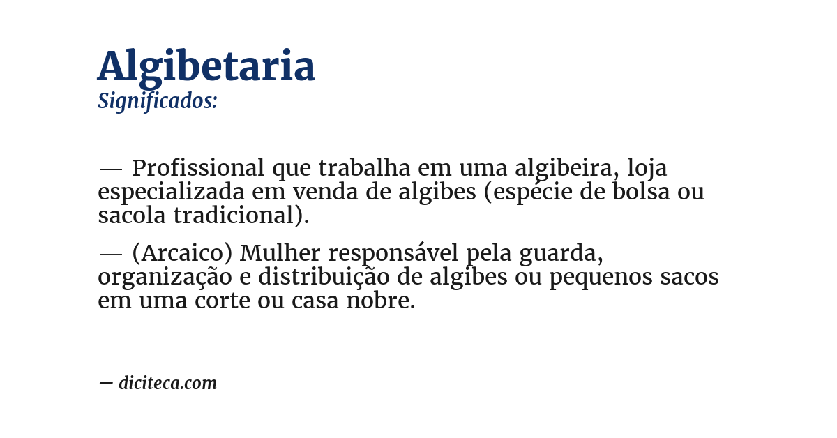 Significado de algibetaria
