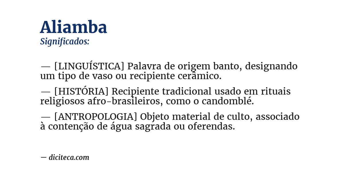 Significado de aliamba