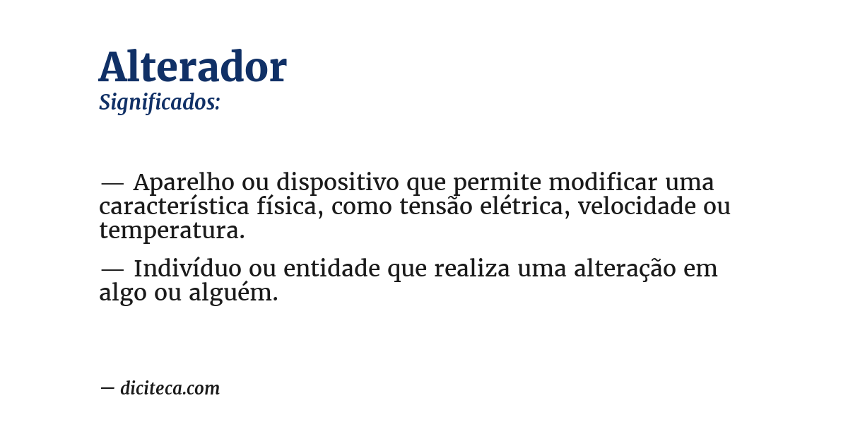 Significado de alterador