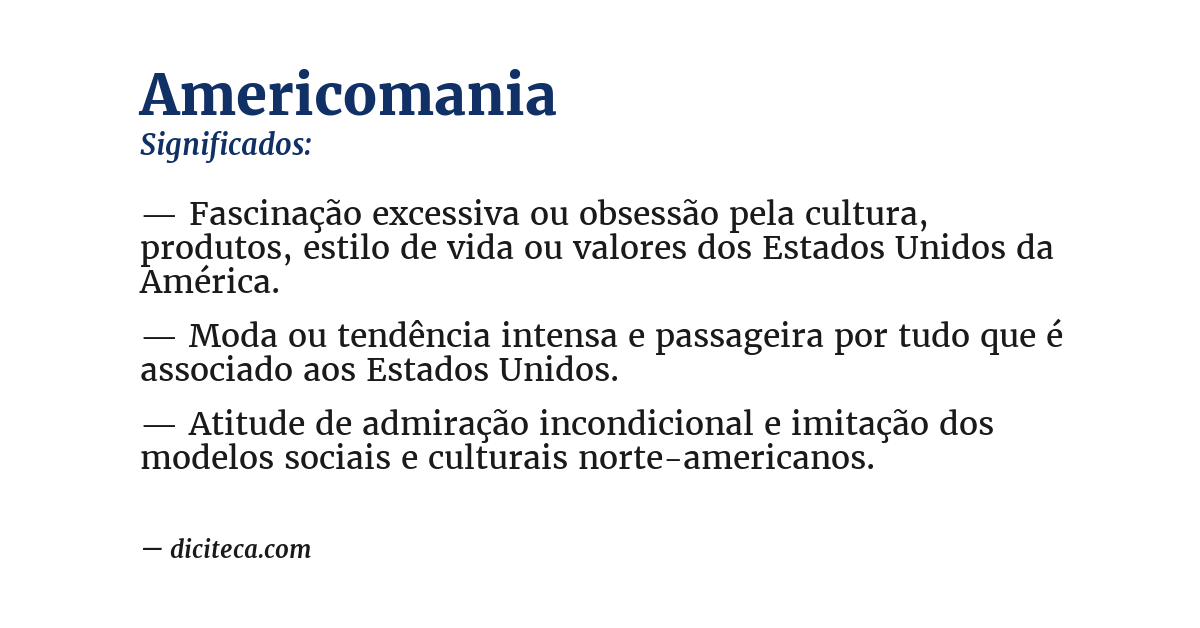 Significado de americomania
