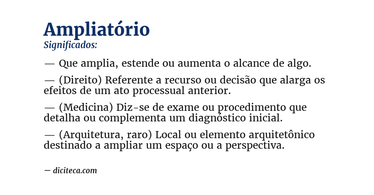 Significado de ampliatório