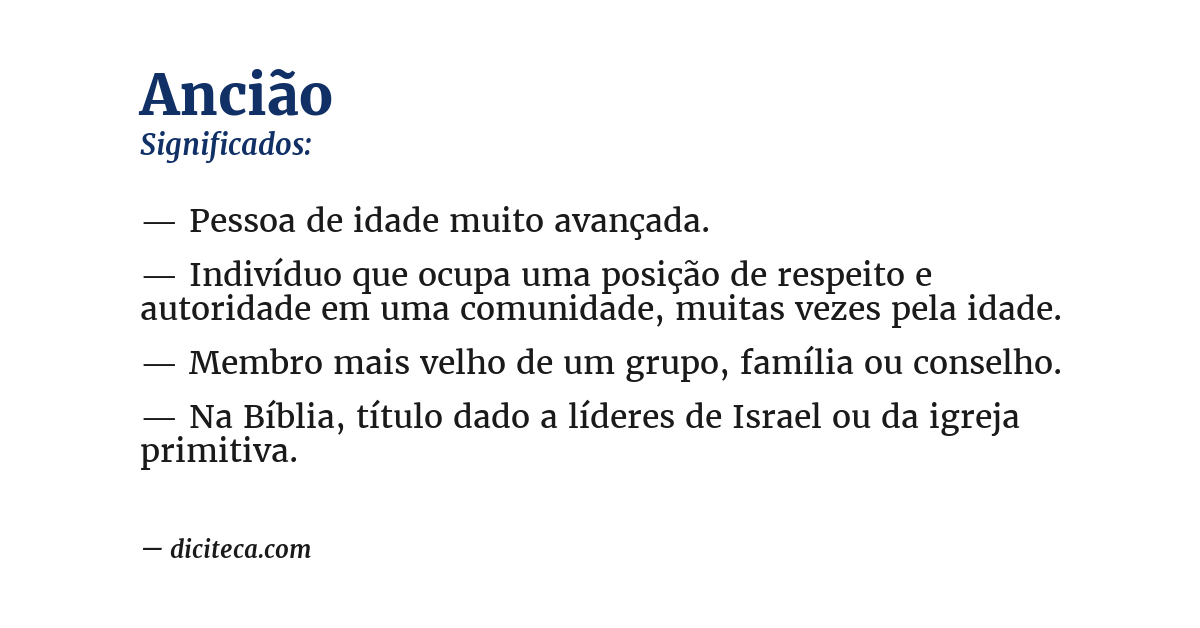 Significado de ancião