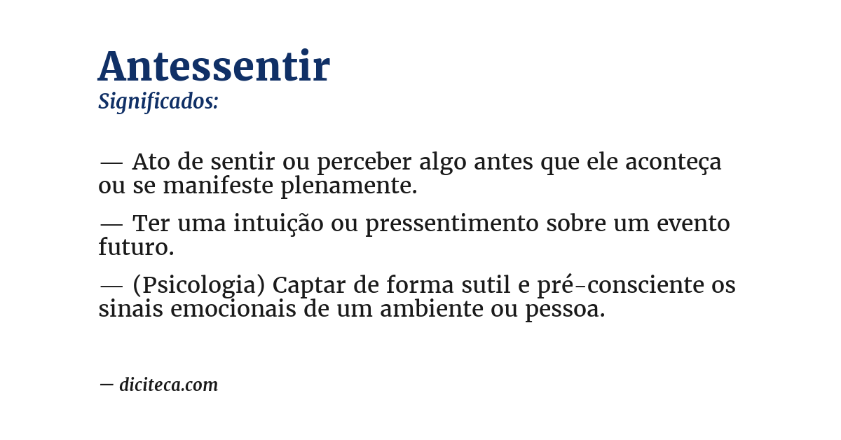 Significado de antessentir